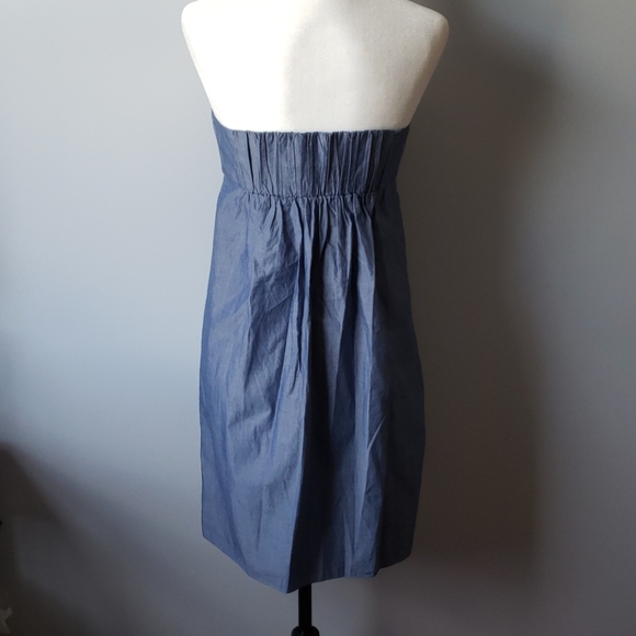 J.Crew Cara chambray strapless dress size M - Picture 6 of 8